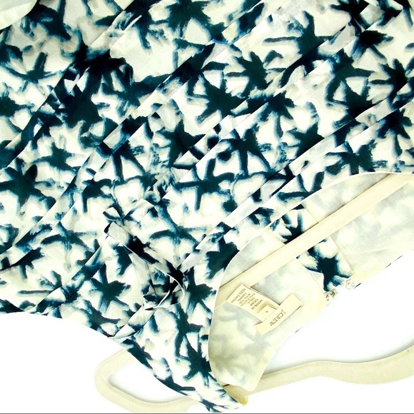 J. Crew Blue Stars Layered Silk & Cotton Blend Midi Dress Size 4 - Picture 9 of 14